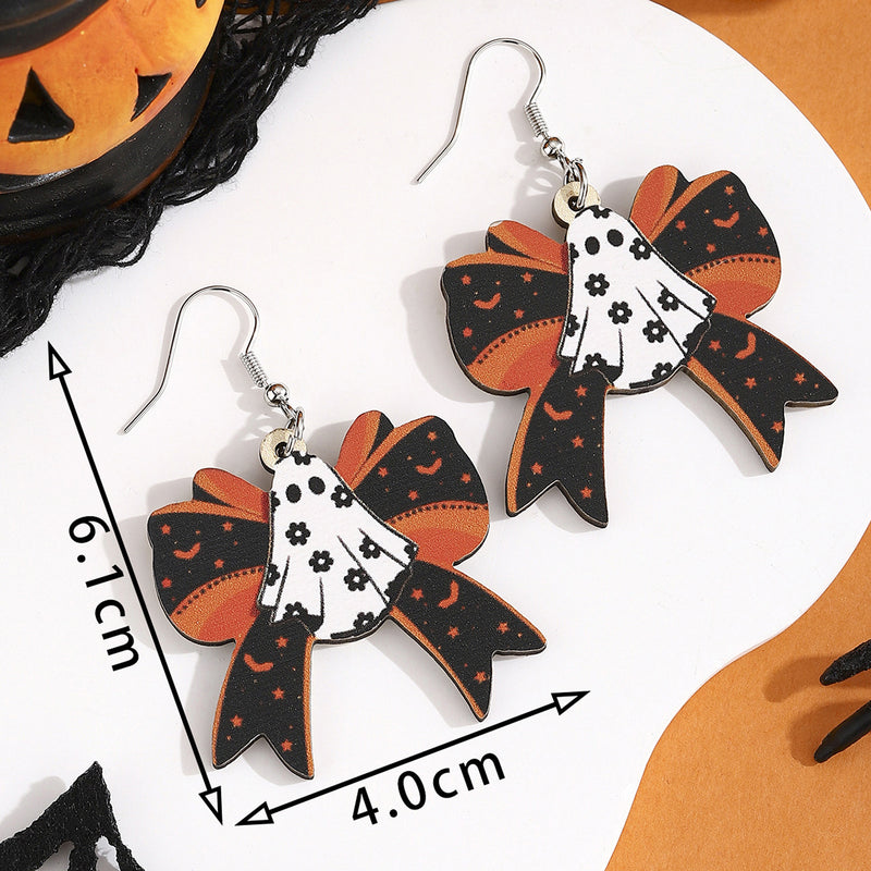 Wholesale Halloween Cartoon Stud Earrings Set - Spooky Pumpkin, Ghost & Bat Alloy Earring Multipack for Women - wallojewerly 