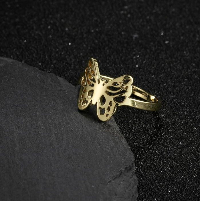 Butterfly tree of life ring, Japanese and Korean small animal cat ring wholesale