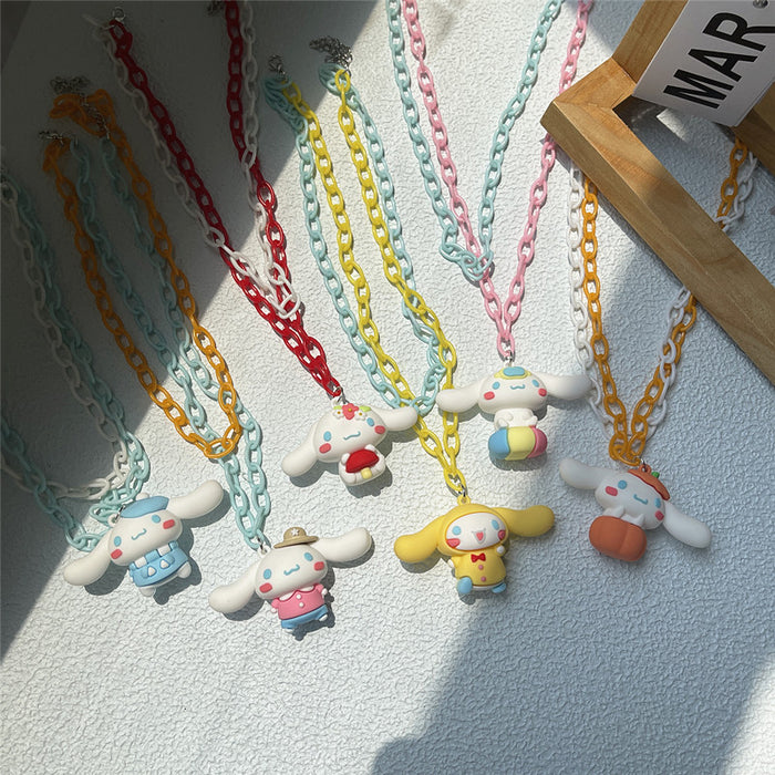 Puppy three-dimensional necklace soft girl style pendant earrings