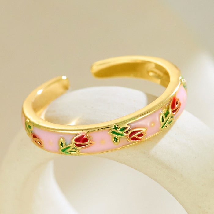 Wholesale dripping flower open rings