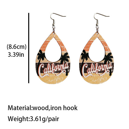 Wooden vacation earrings