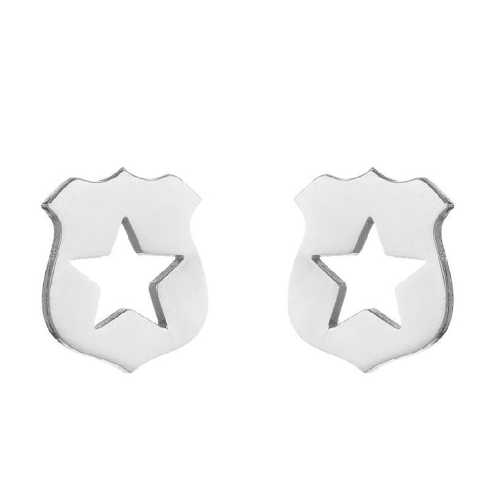 Heart and Smiley Face Stainless Steel Stud Earrings - Cute and Playful Jewelry