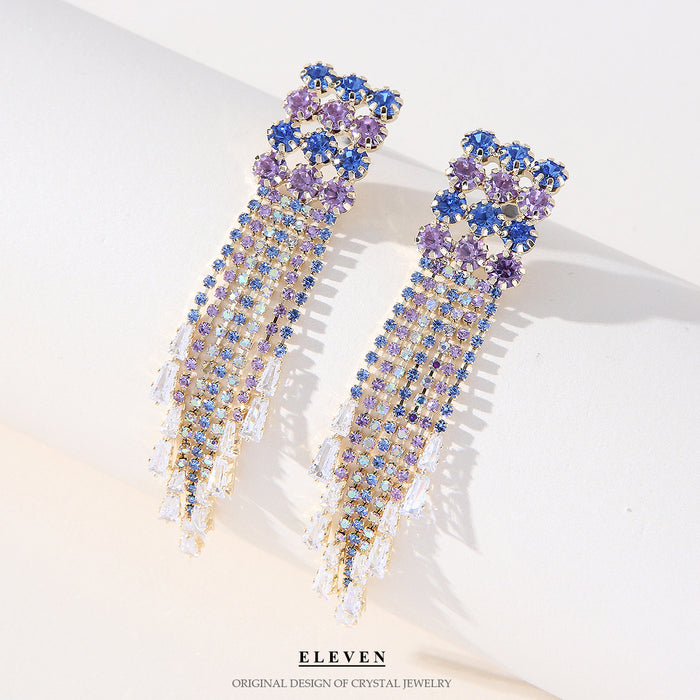 Exaggerated O-Shaped Earrings - Colorful Rhinestone Jewelry for a Bold Look