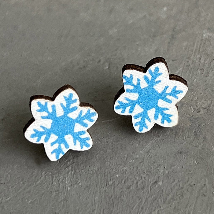 Wooden Christmas Gingerbread Man Earrings