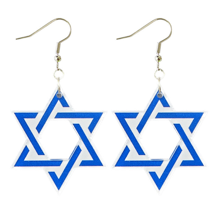 Hanukkah Candle Star Elf Acrylic Earrings - wallojewerly 