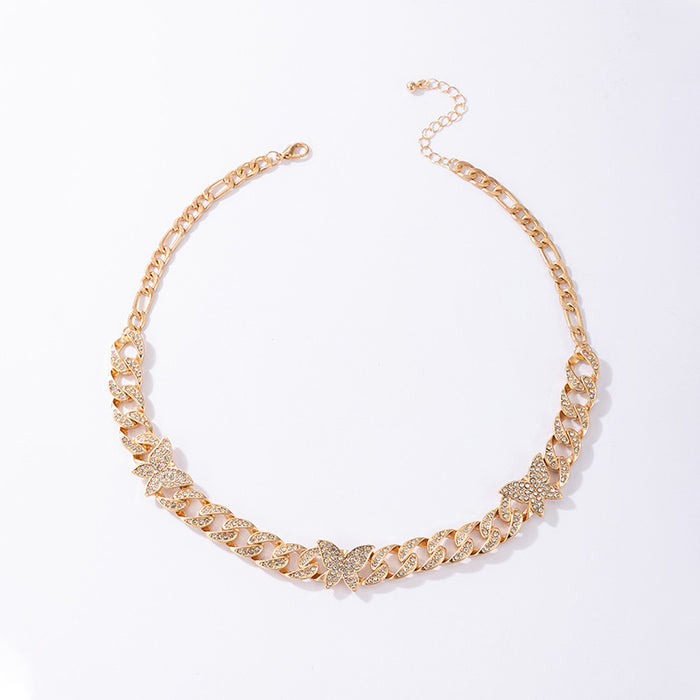 WISH Trendy Sequin Pendant Necklace - Double-Layer Geometric Chain