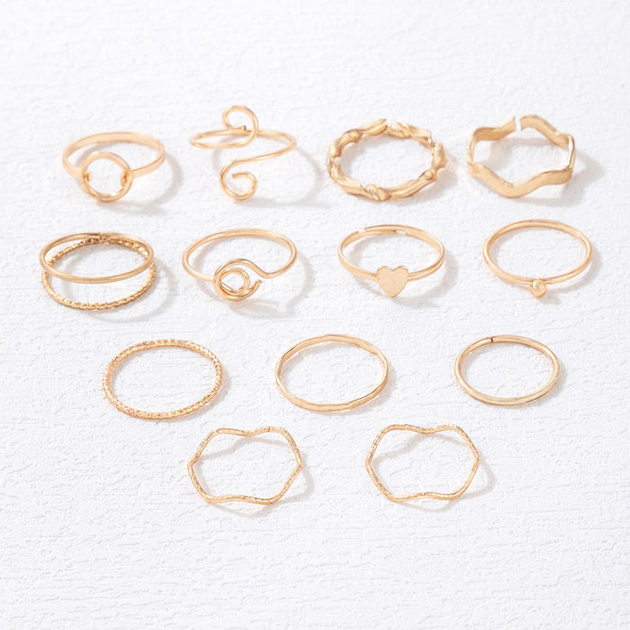 Light luxury fashion nine-piece ring set