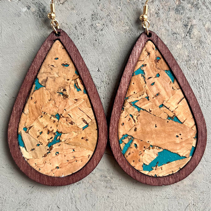 Wooden textured earrings