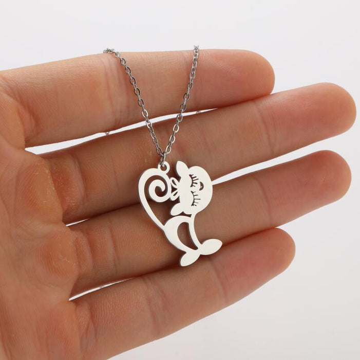 Eyelash cat mushroom balloon pendant necklace, Christmas tree elephant fashion clavicle chain wholesale