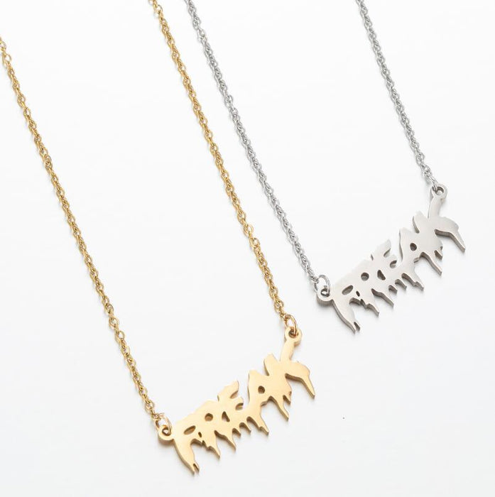 FREAK letter necklace, European and American stainless steel niche design clavicle chain ins accessories wholesale