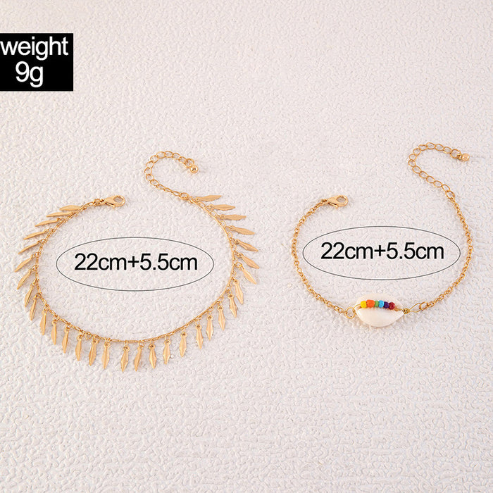 Elegant Multi-Layered Heart Anklet Set – Rhinestones for a Fashionable Touch