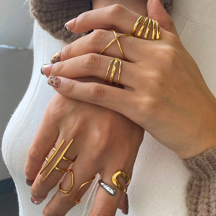 Stainless steel irregular open ring