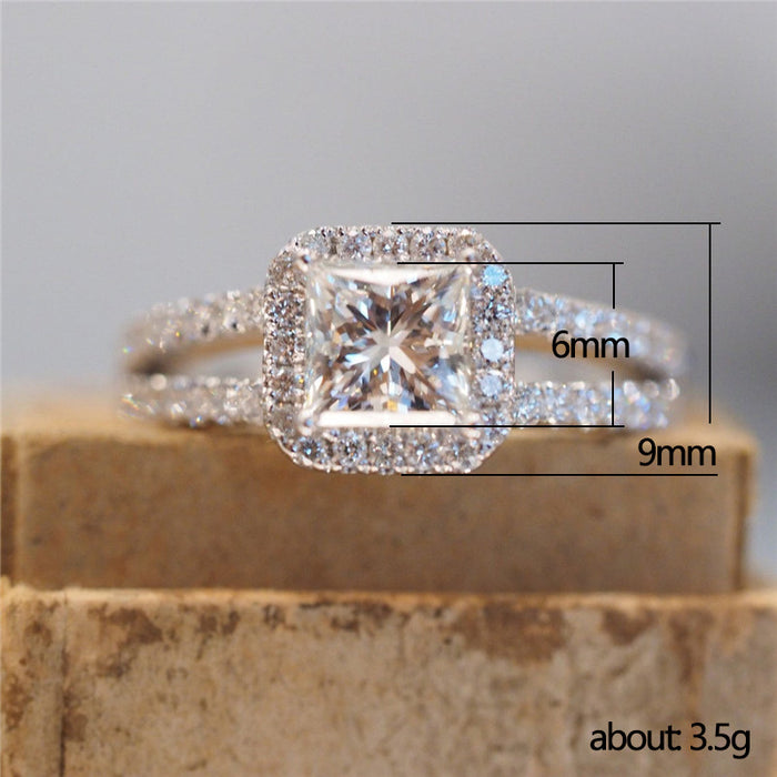 Micro-diamond vintage wedding ring hollow design ring