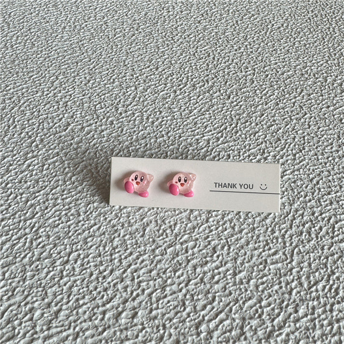 Japanese and Korean cute earrings | 925 silver needle creative cartoon style ear clip earrings