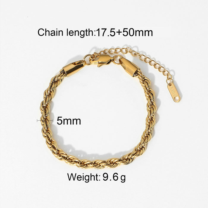 Stainless steel zircon bracelet metal chain titanium steel jewelry