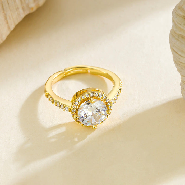 Wholesale round zircon open rings