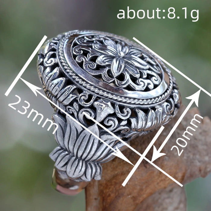 Cross iris ring retro hip-hop personality lotus ring