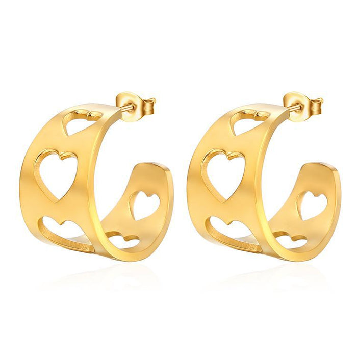 Cross stainless steel earrings retro personality 18K gold earrings