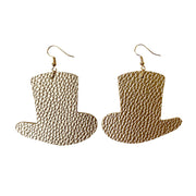 St. Patrick's Day Glitter Earrings with Green Polka Dot and Flower Hat - wallojewerly 