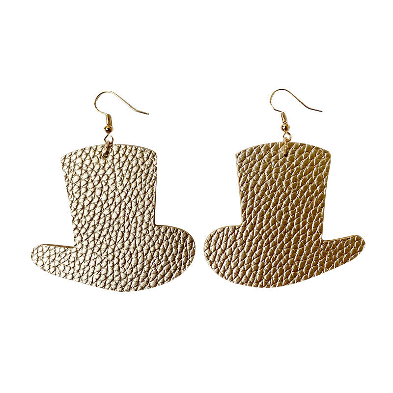 St. Patrick's Day Glitter Earrings with Green Polka Dot and Flower Hat - wallojewerly 