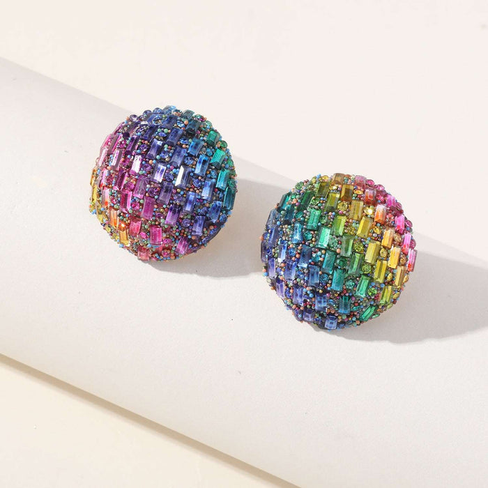 Color Gradient Sticky Diamond Tassel earrings