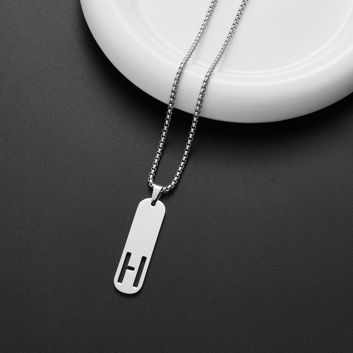 Military brand pendant necklace, European and American independent station stainless steel punk hip-hop English letter all-match chain wholesale