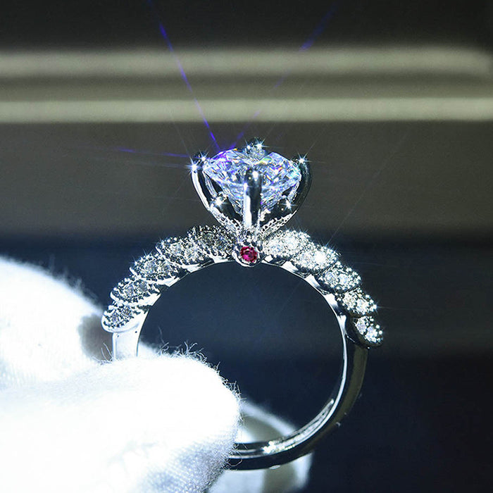 Hollow flower ring light luxury versatile