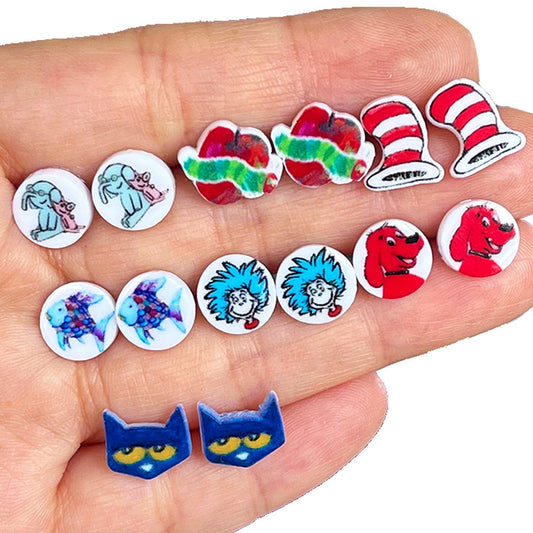 Acrylic cartoon hat earrings