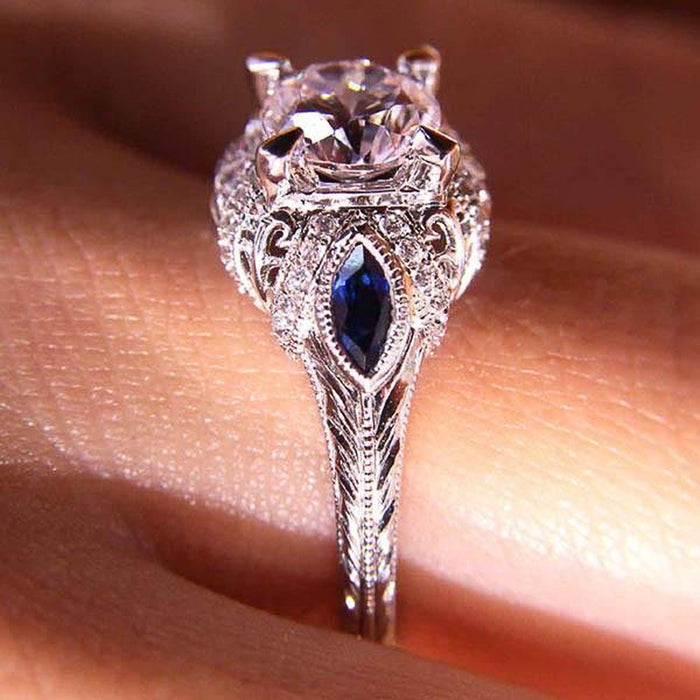 Blue gemstone engagement rings women luxury wedding designs