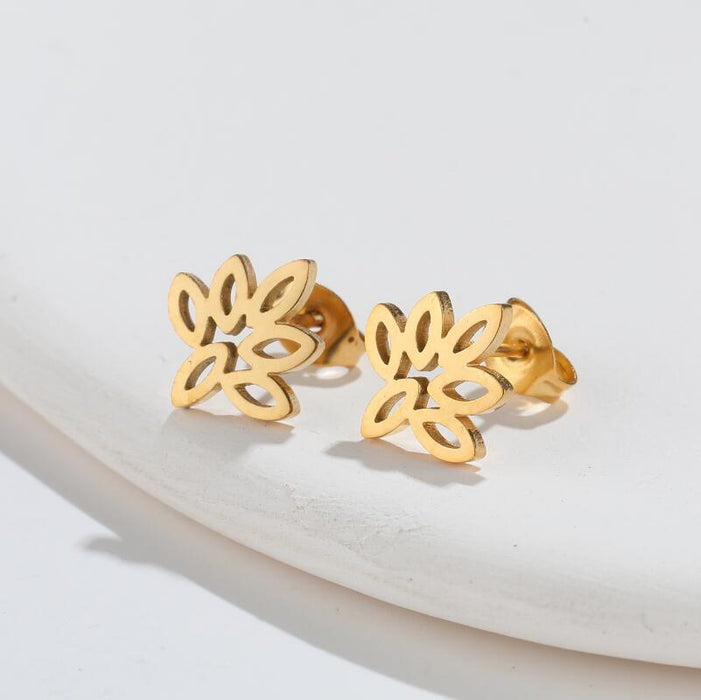 Maple Leaf Stainless Steel Stud Earrings - Simple and Stylish Nature Jewelry