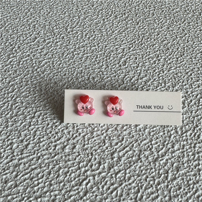 Japanese and Korean cute earrings | 925 silver needle creative cartoon style ear clip earrings