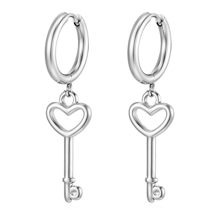 Pendant heart earrings 18K stainless steel plated earrings