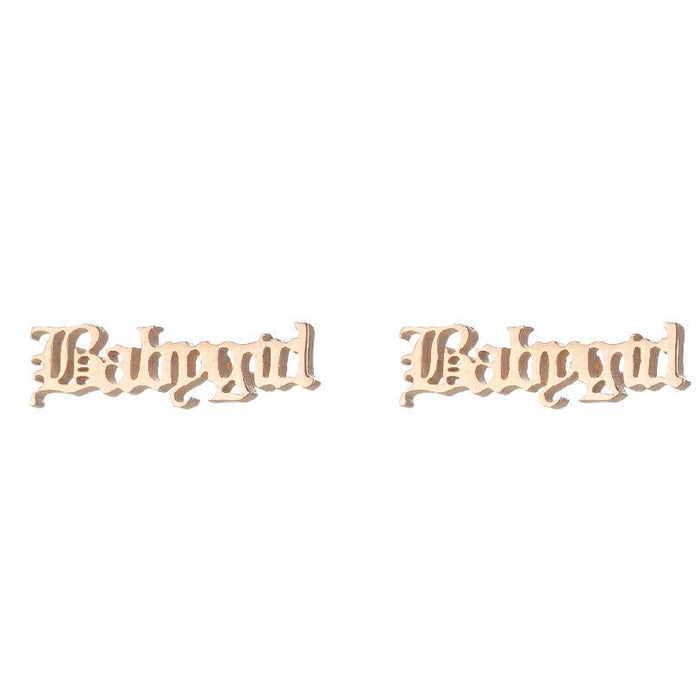 Angel and Babygirl Letter Earrings - Retro and Playful Jewelry for Women