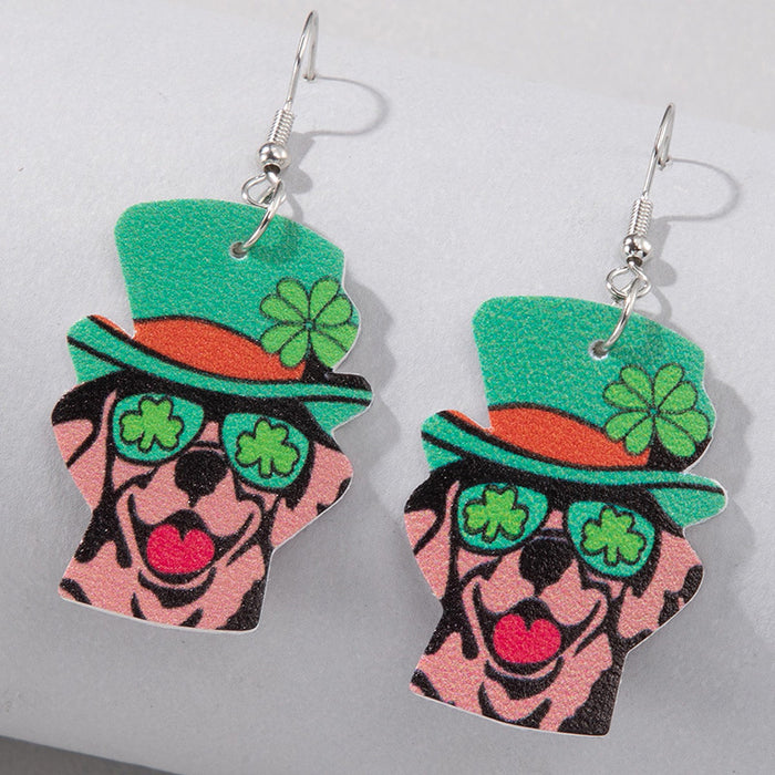 Animal Earrings Cartoon Vintage Leather Earrings