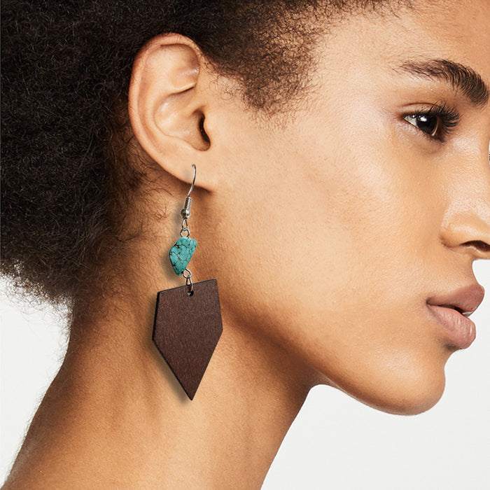 Wooden shape earrings