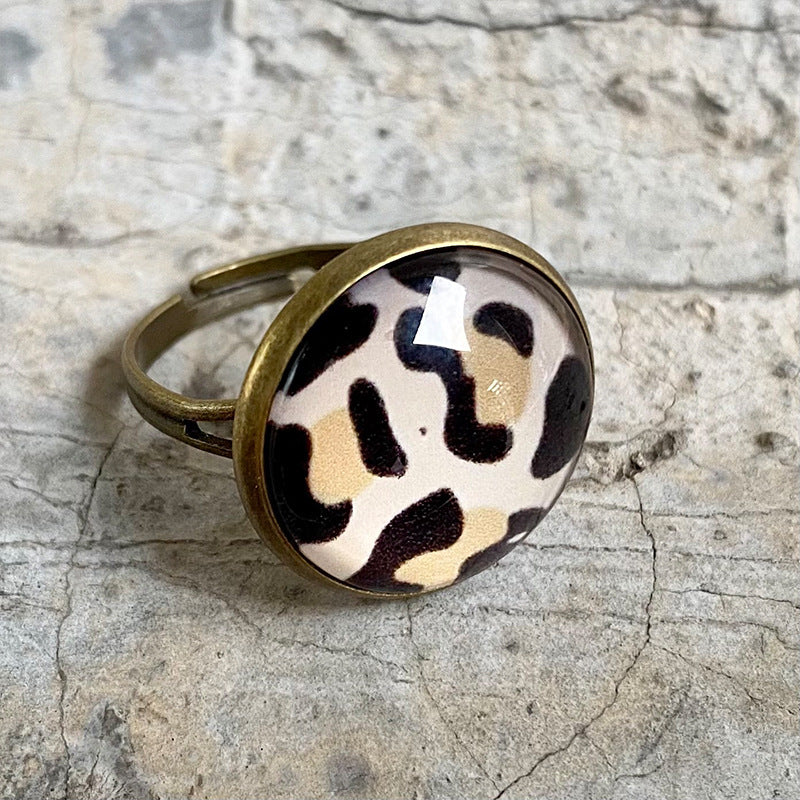 Glass Open Ring with Time Gemstone for Christmas and Halloween - Unique and Trendy Western Style for Women - wallojewerly 