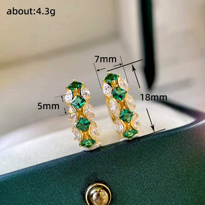 Jewelry earrings contrast diamond women's earrings - wallojewerly 