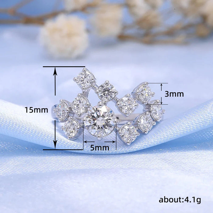 Gypsophila super shiny ring European and American light luxury cold style female ring