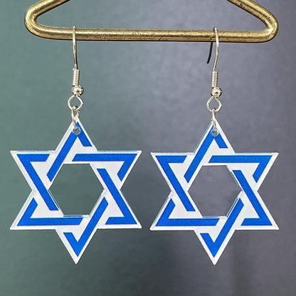 Hanukkah Candle Star Elf Acrylic Earrings - wallojewerly 