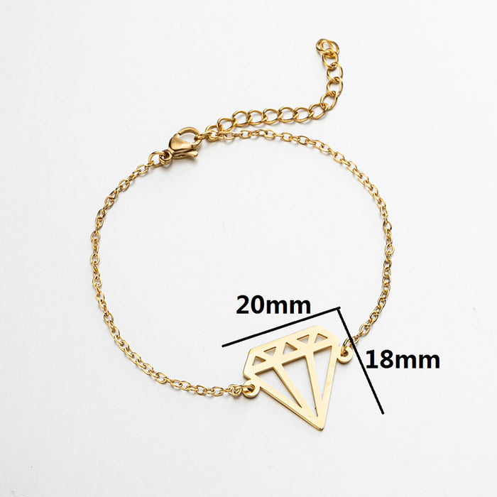 Hollow origami diamond pendant bracelet, fashionable girlfriend bracelet wholesale