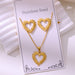 Wholesale 304 stainless steel hydraulic gold-plated earrings and necklace sets - wallojewerly 
