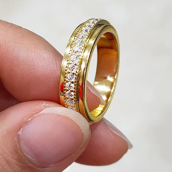 Anillos de pareja de nuevo diseño, mismo estilo para hombres y mujeres, anillo de circón completo.