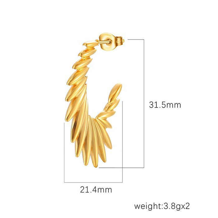 Angel Wings Stainless Steel Earrings Simple for Daily Wear