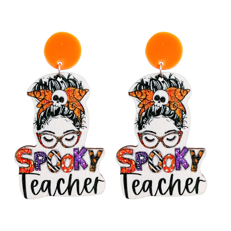 Thanksgiving Halloween Earrings with Teacher Gifts, Rainbow, Pumpkin, and Apple Designs