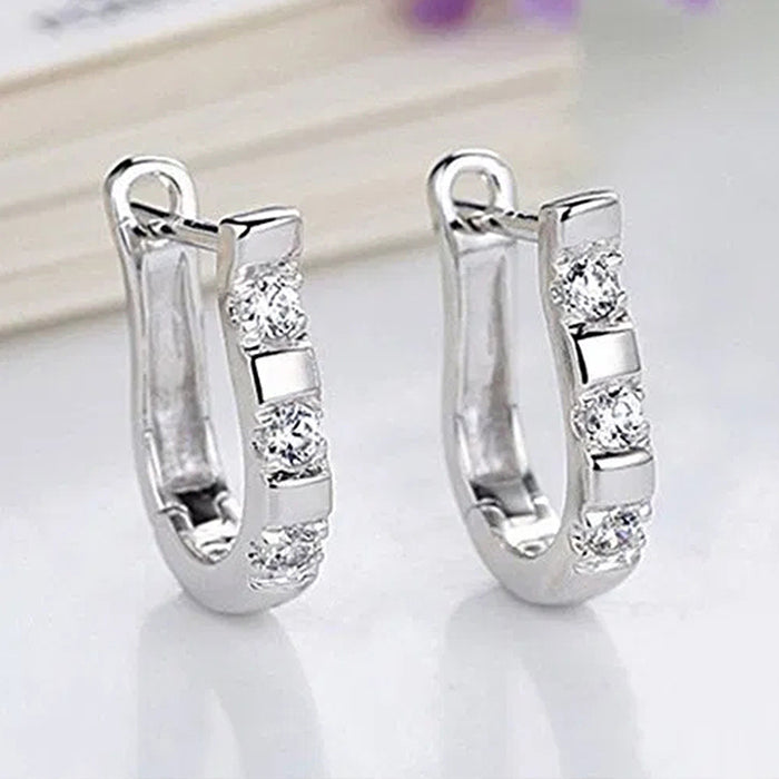 U-shaped earrings zircon geometric simple female earrings