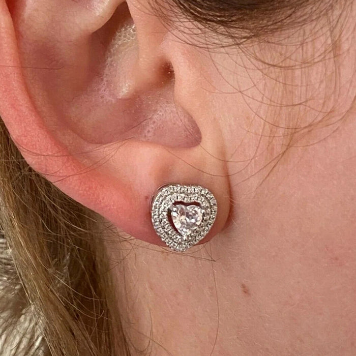 Korean style temperament mini heart-shaped earrings exquisite and small autumn and winter all-match earrings - wallojewerly 