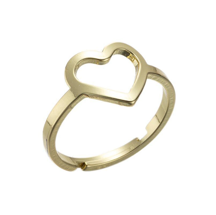 Korean geometric love ring, simple heart-shaped open ring wholesale