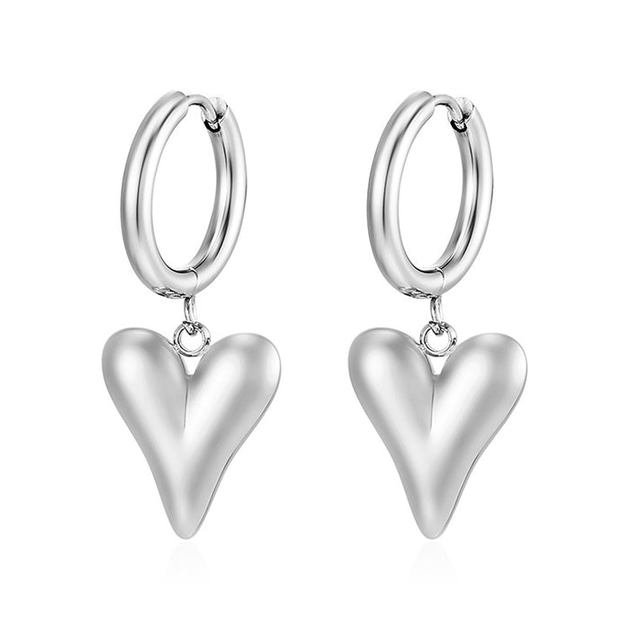 Pendant heart earrings 18K stainless steel plated earrings