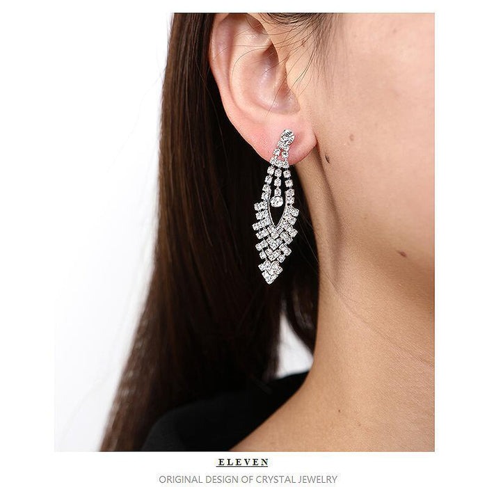 Vintage Zircon Earrings - Luxurious Diamond-Shaped Jewelry for Women