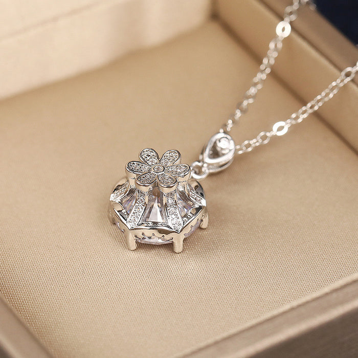 Single diamond six-claw zircon pendant women's clavicle necklace